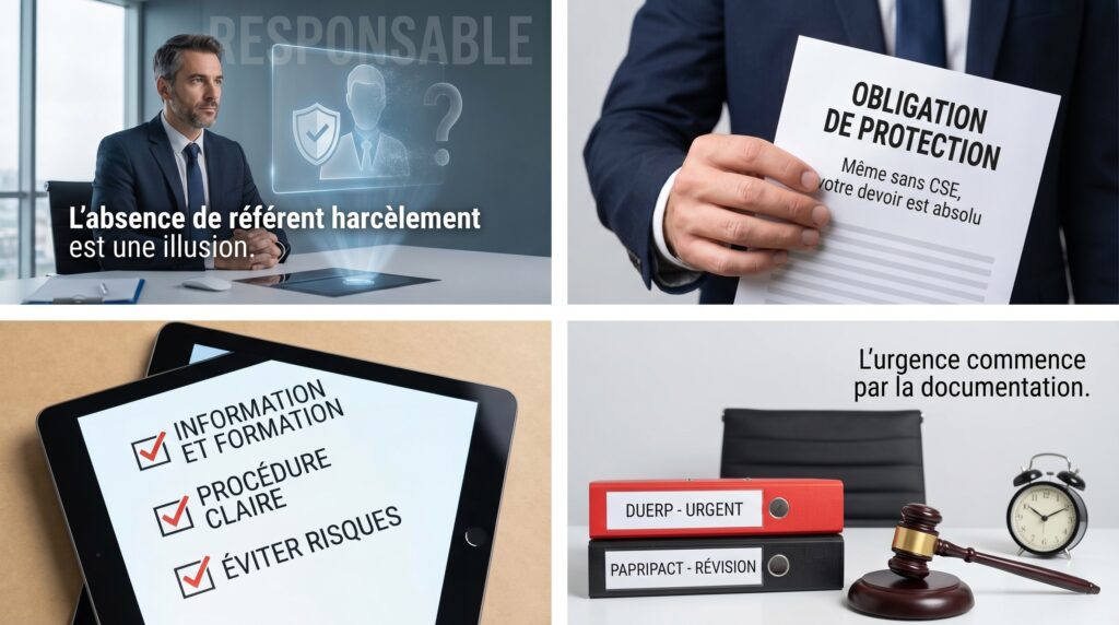 Absence référent harcèlement au travail